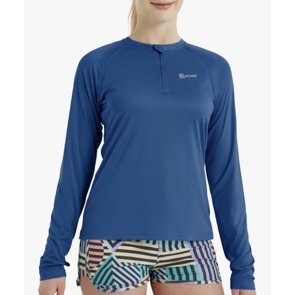 NWT SG Edge Womens Outdoor Quick Dry UPF 50+ 1/4 Zip Long Sleeve Shirt BLACK XXL - Picture 3 of 9